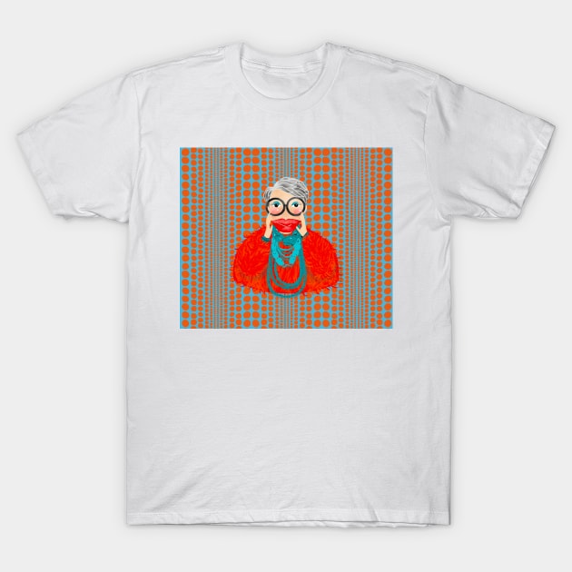 A chic orangie Iris Apfel inspired Items T-Shirt by Angie16bkk